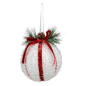 Boule de Noël bonbon pomme de pin 100mm