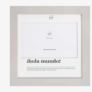 Marco fotos "¡Hola Mundo!" Recién nacido Grey