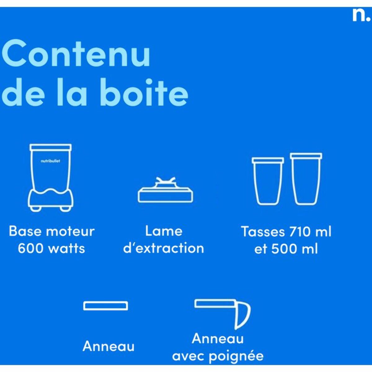 Blender NUTRIBULLET NB606DG Original 600 gris 2 accessoires