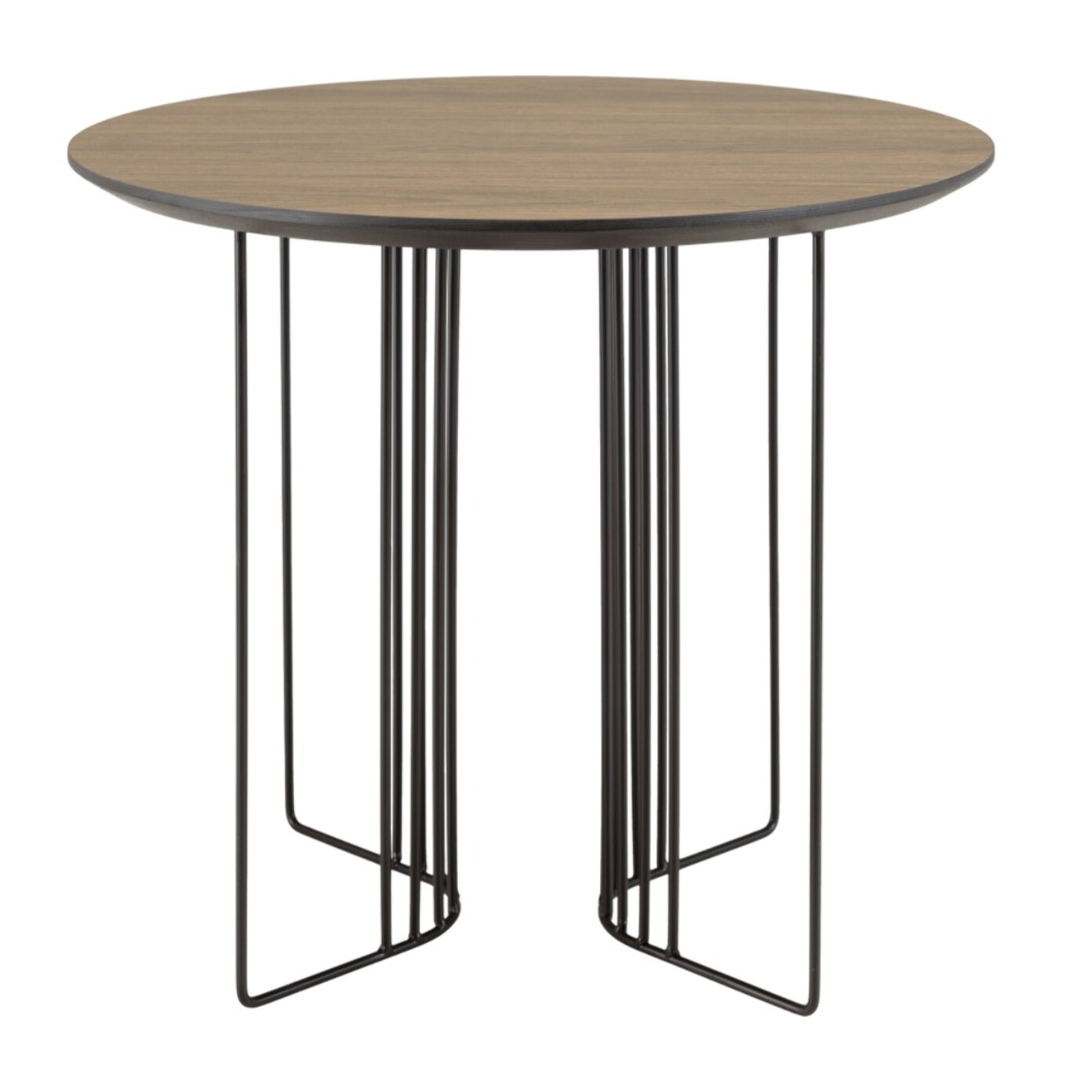 JULIA - Table d'appoint biseautée 50x50cm mocha pieds graphiques métal