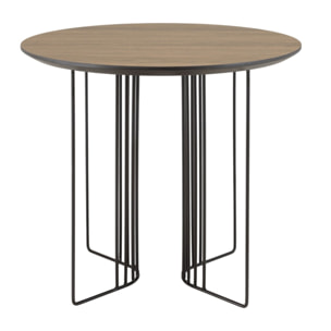 JULIA - Table d'appoint biseautée 50x50cm mocha pieds graphiques métal