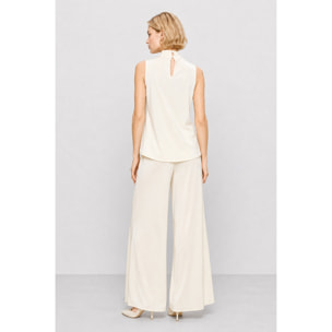 Kocca - Blusa da donna in viscosa con collo alto drappeggiato Donna