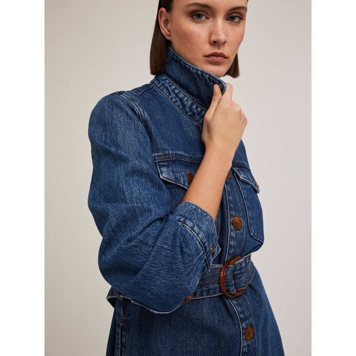 Motivi - Giacca sahariana in denim misto lyocell - Blu