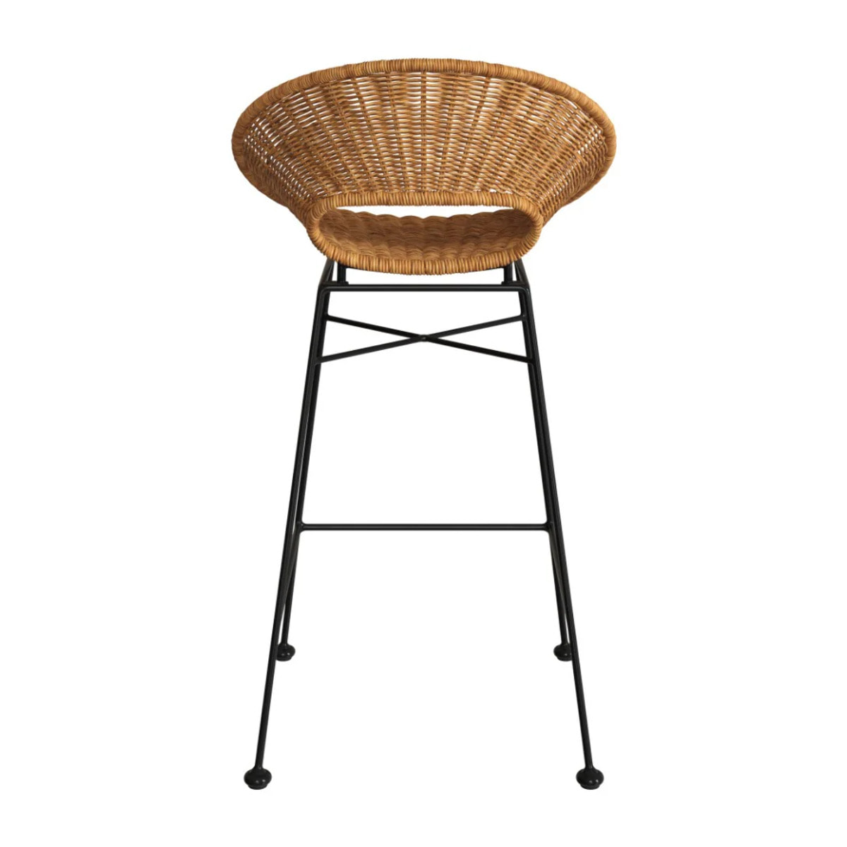 Lot de 2 tabourets pour îlot central 65 cm en résine tressée - Rava