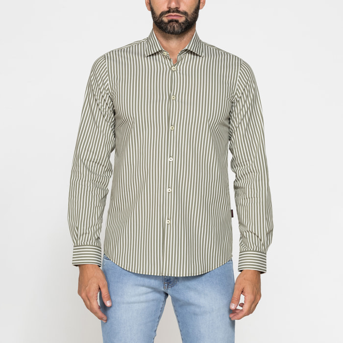 CAMICIA SLIM FIT IN COTONE ELASTICIZZATO
