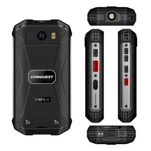 DAM Smartphone  Mini Rugged F2+ 4G, Android 12, 6GB RAM + 128GB. schermo da 3''. 16mpx + 8mpx. GPS. IP68 3 LIVELLI DI PROVA (Anticaduta, Polvere, Acqua). Walkie-talkie Zello. 5,9x2,2x11,8 cm. Colore nero