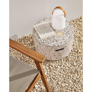 Kave Home - Tavolino Jenell in terrazzo bianco Ø 52 cm