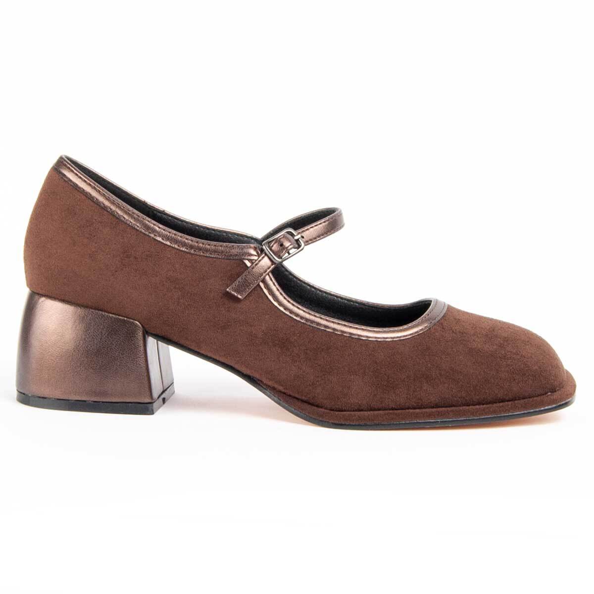 Zapato De Tacón - Marron - Altura: 4 Cm