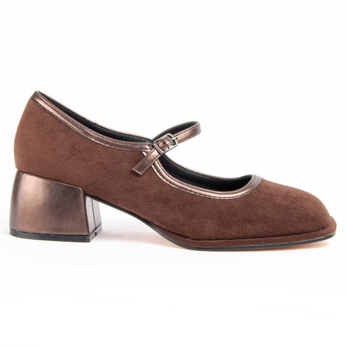 Zapato De Tacón - Marron - Altura: 5 Cm