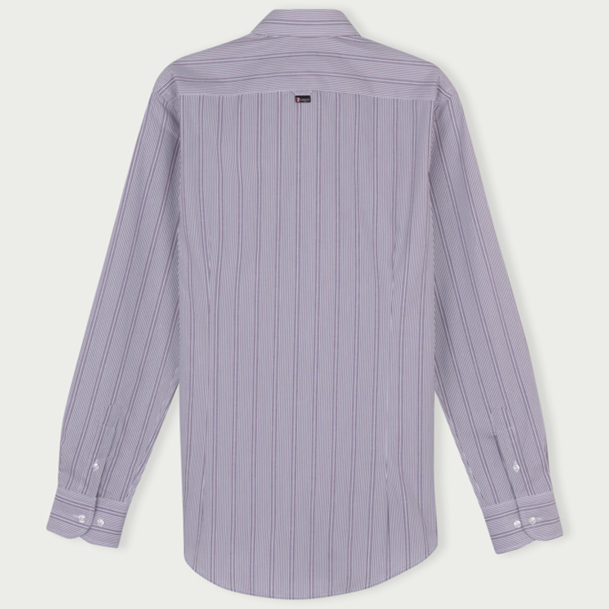 Camicia Uomo 1 Bottone Button Down Slim Cotone Riga Media Grigio/Bianco