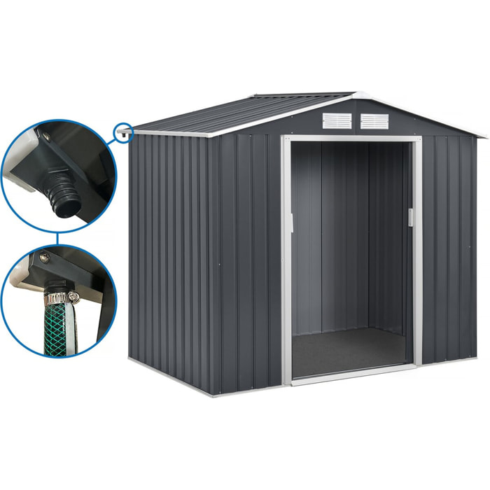 Abri de jardin en métal - "Vegas" - 4.07 m² avec gouttière