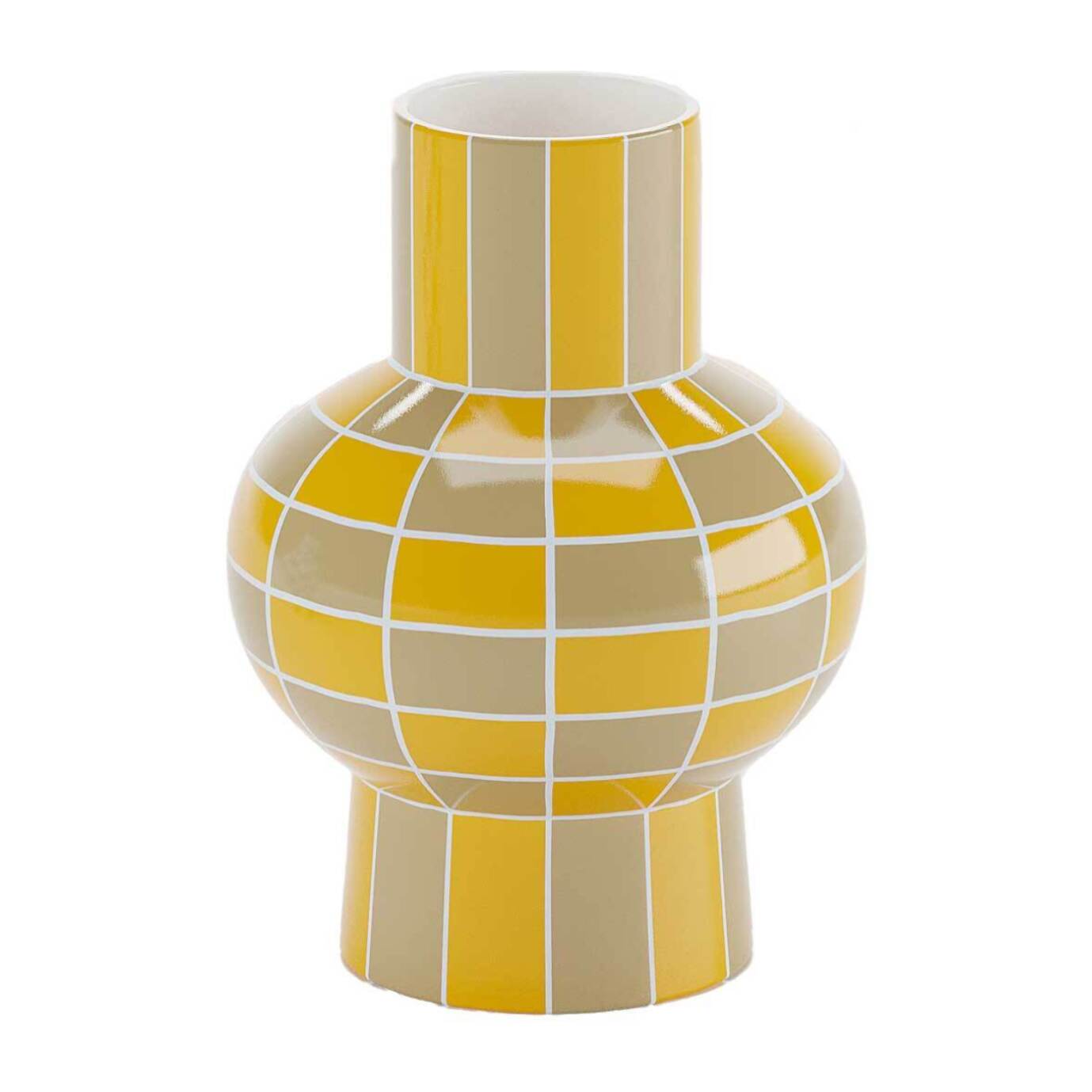 Vase céramique motif damier Louvre