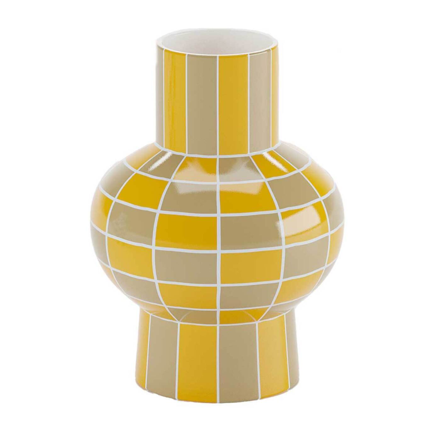 Vase céramique motif damier