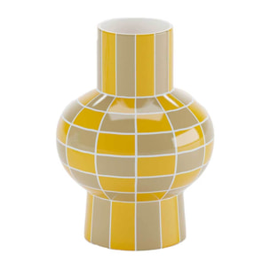 Vase céramique motif damier