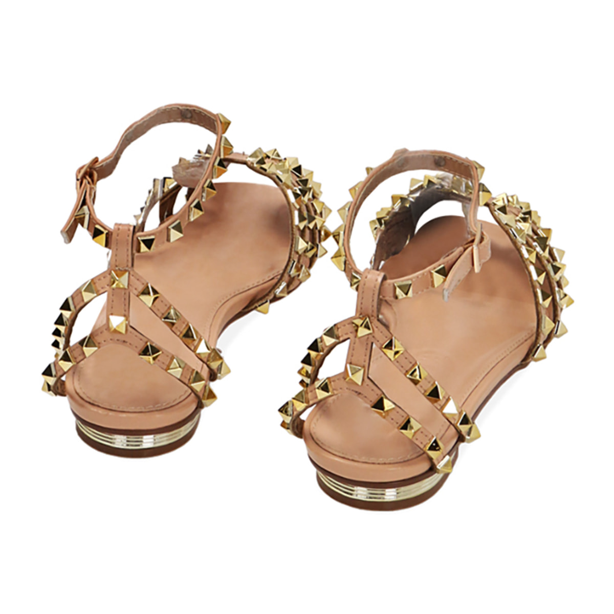 Ballerine borchiate nude