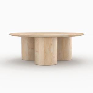 Table basse ronde en bois de manguier D90 cm - Sacha