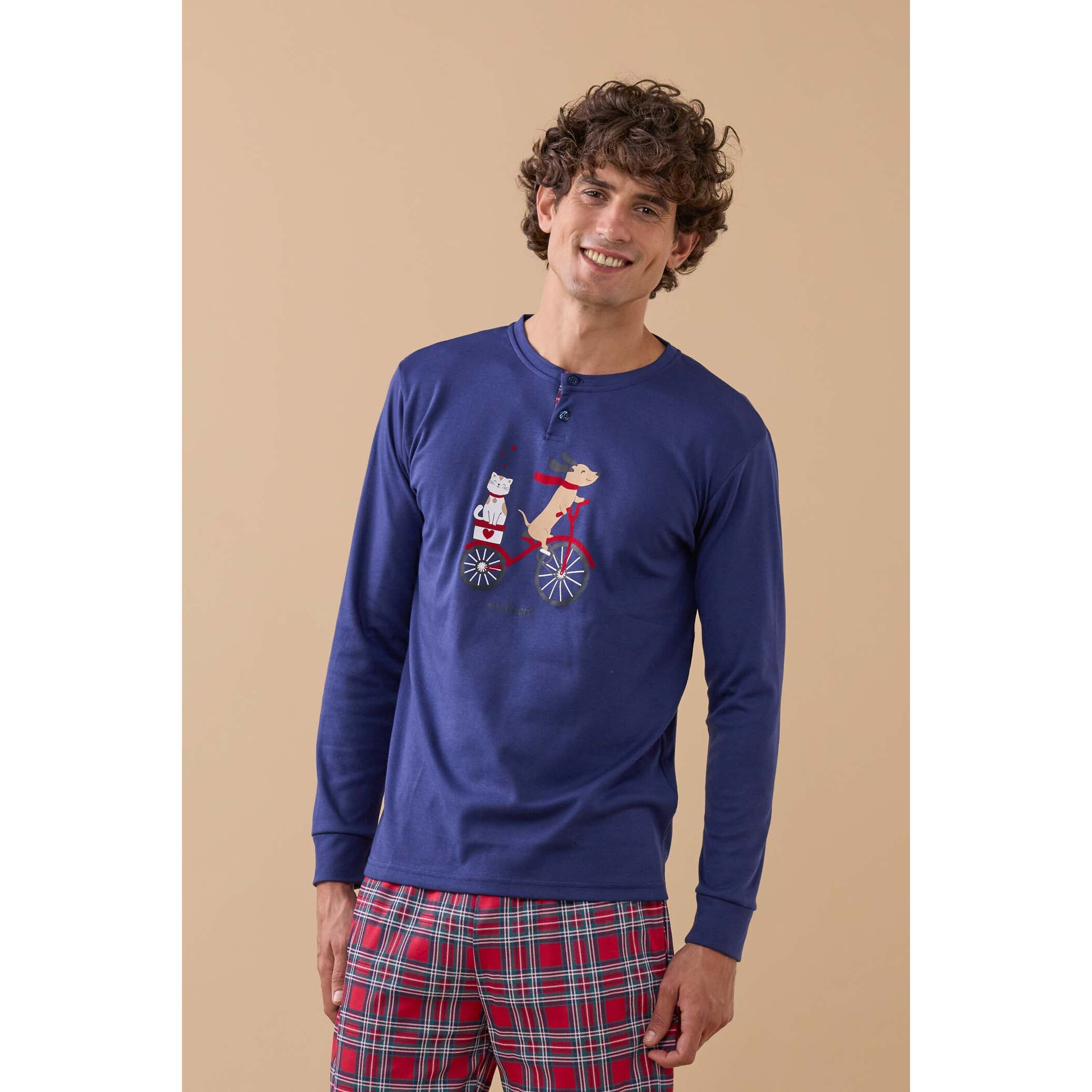 Pigiama uomo invernale caldo cotone articolo noel Noidinotte