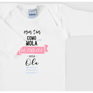 Body bebé manga larga frases americano