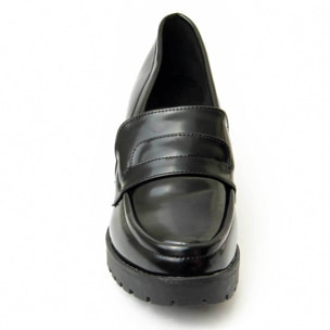 Mocasines De Tacón - Negro - Altura: 7 Cm