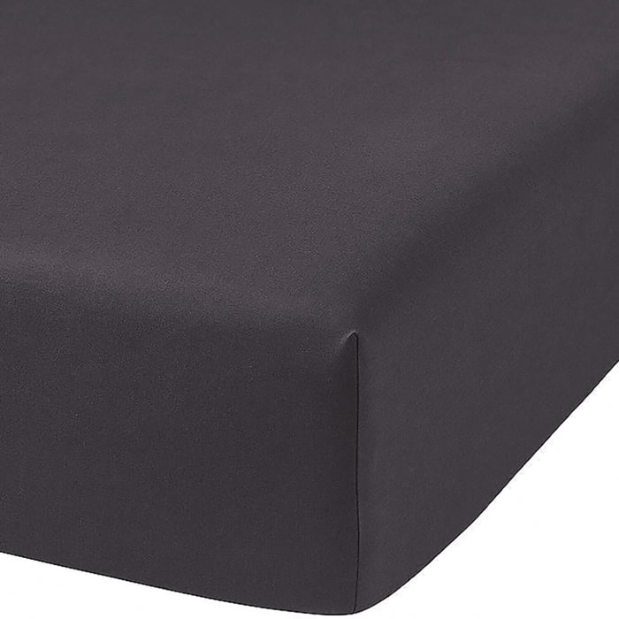 Drap housse 100% coton uni - gris anthracite