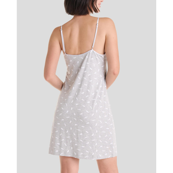 Camisón corto mujer plumas con tirantes cómodo