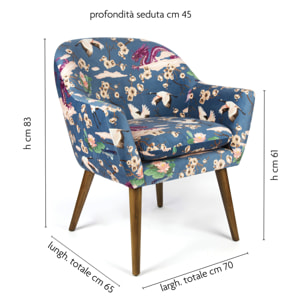 Poltrona Excelsa Fuji in poliestere e multistrato 70,5x65x83 cm multicolore