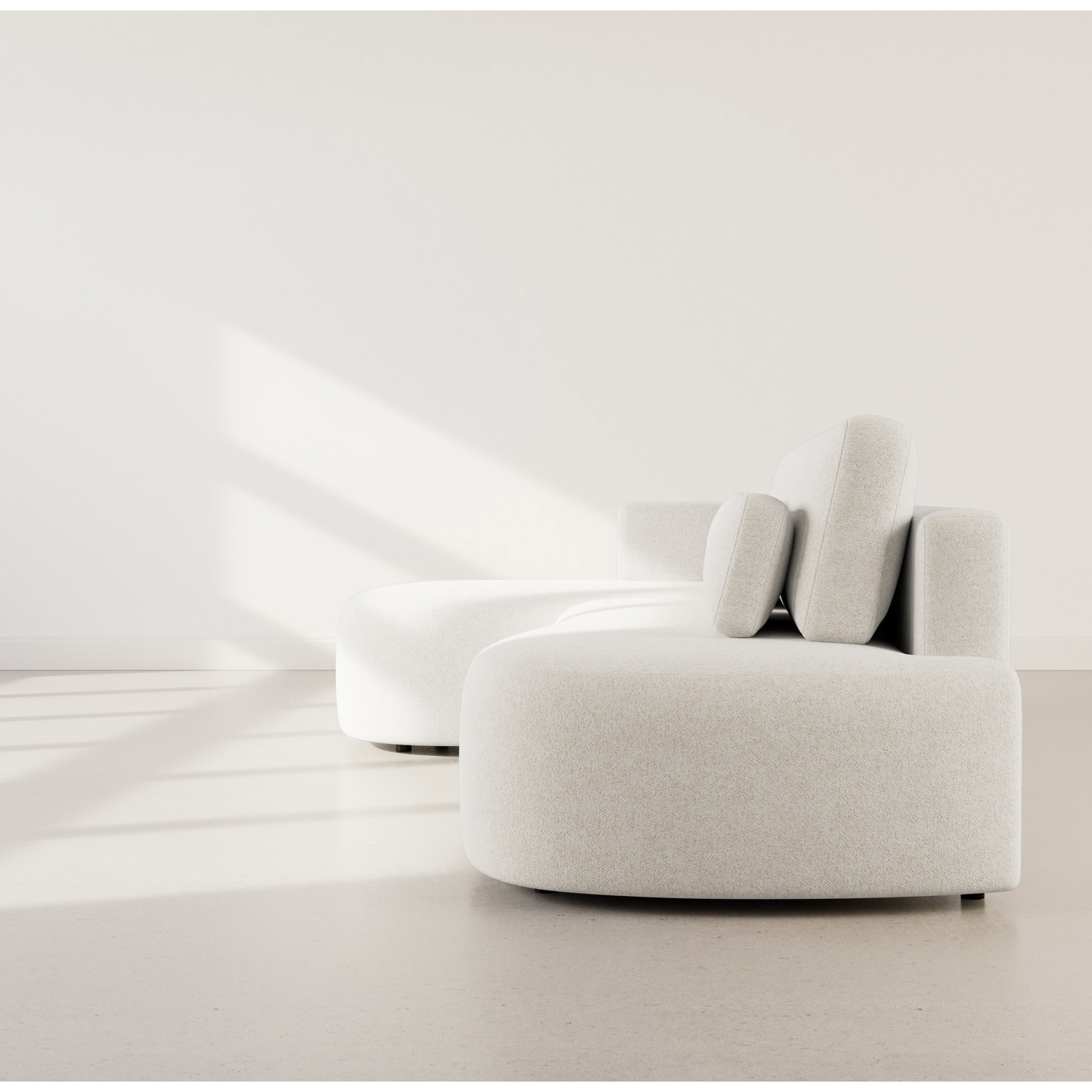 Mahina - canapé d'angle gauche 4 places convertible avec coffre en tissu texturé - Beige