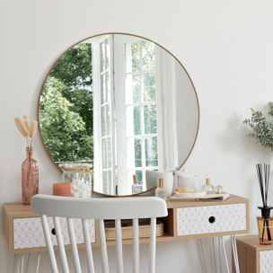 Miroir "Alice" métal doré D76cm