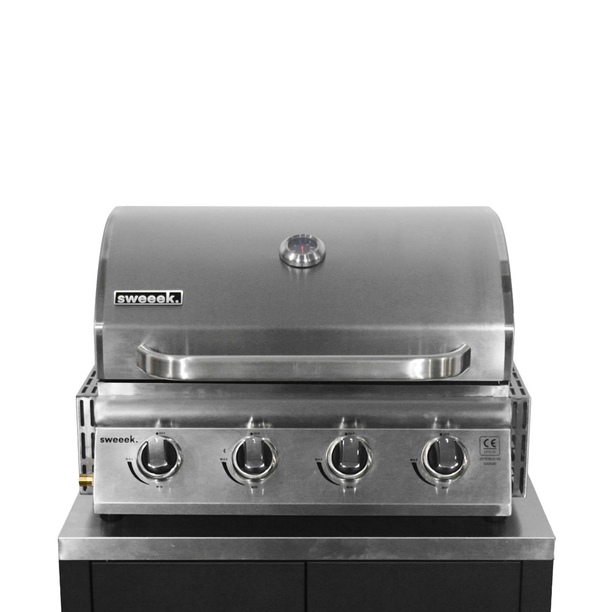 Barbecue à gaz avec 4 brûleurs à poser avec récupérateur de graisse