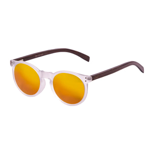 Gafas de sol OCEAN LIZARD WOOD - De brazo de bambú con montura transparente blanco / Revo roja con