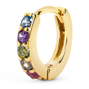 Orecchino Singolo Cleo M Colors Argento Placcato Oro