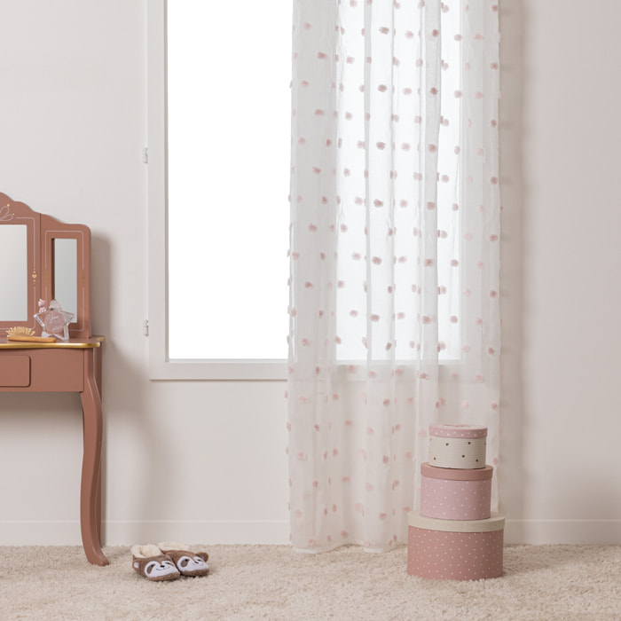 Rideau enfant "Pompoms" rose 140x240cm
