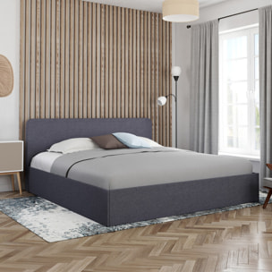 Lit coffre Louise 180x200cm tissu gris