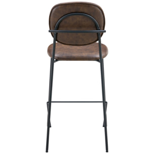 Lot de 2 tabourets de bar en simili marron EDMOND
