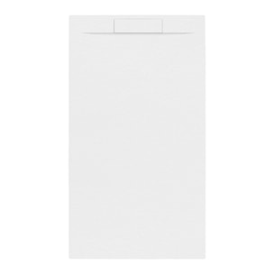 Fusion Receveur de douche 100x80cm en marbre coulé, avec siphon, blanc (SATFU10080BL)