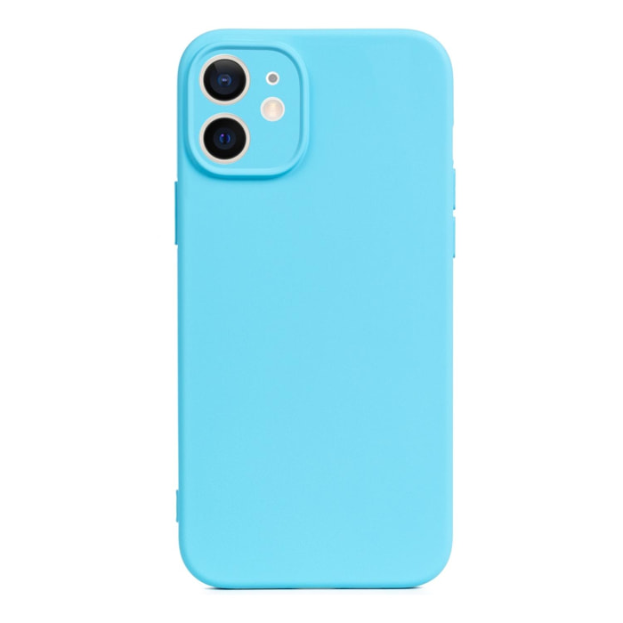 DAM Custodia Essential in silicone con protezione per fotocamera per iPhone 12 Mini. Interno in morbido velluto. 6,7x1,02x13,43 cm. Colore blu