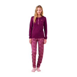 Pigiama donna caldo cotone articolo fiori. Noidinotte