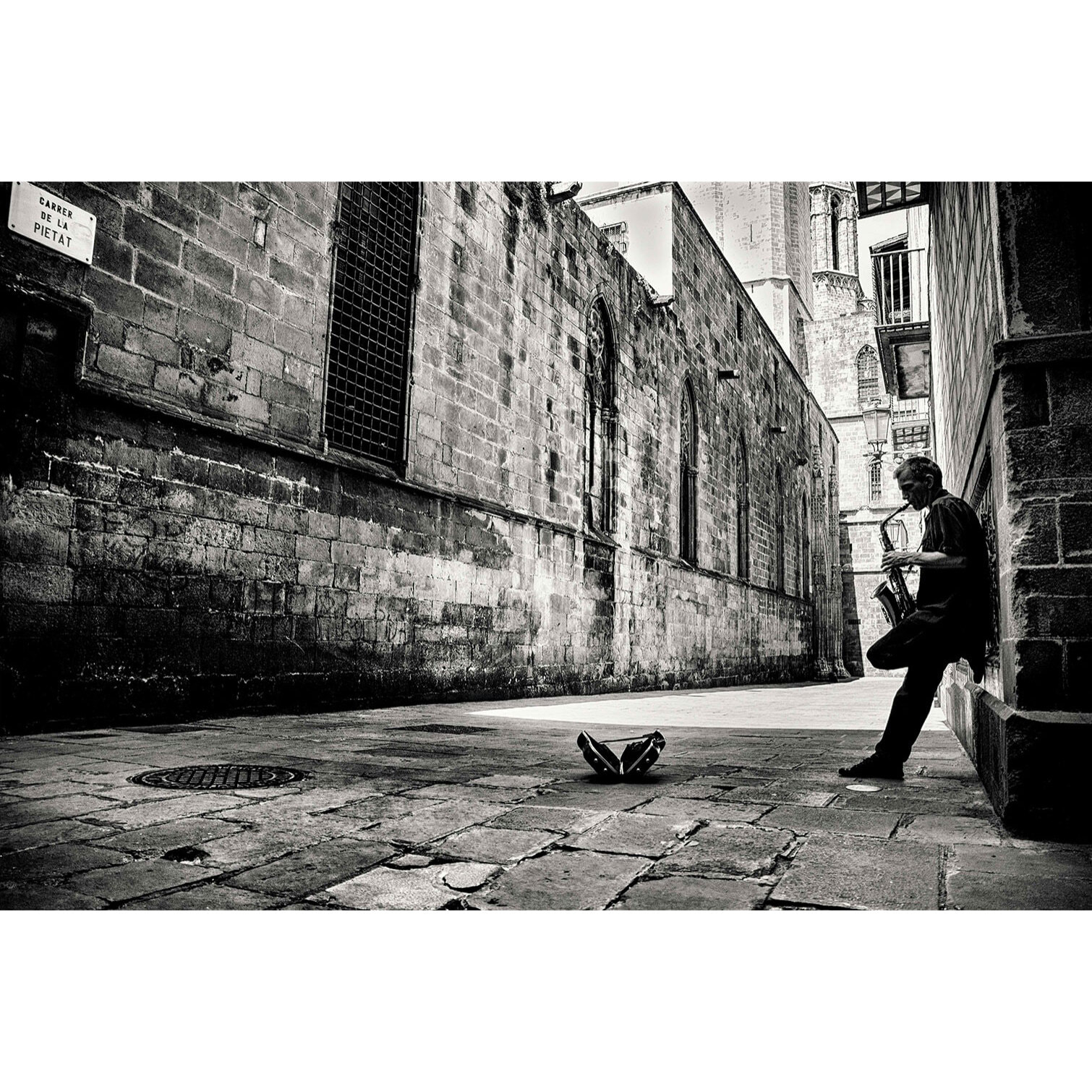 Tableau saxophone de rue  Tableau plexiglas