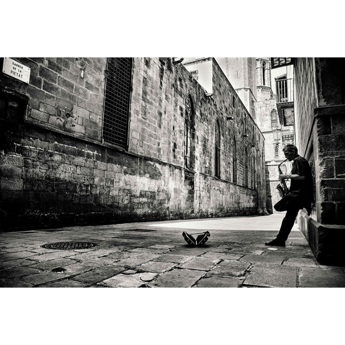 Tableau saxophone de rue  Tableau plexiglas