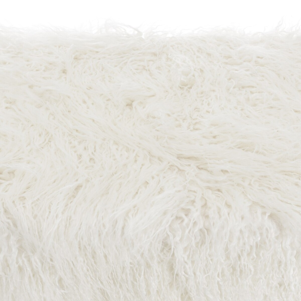 SACHA - Banc 120x40cm peau de mouton couleur ivoire pieds bois naturel