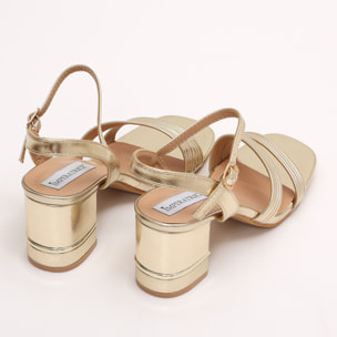 Sandali in simil pelle con tacco comodo