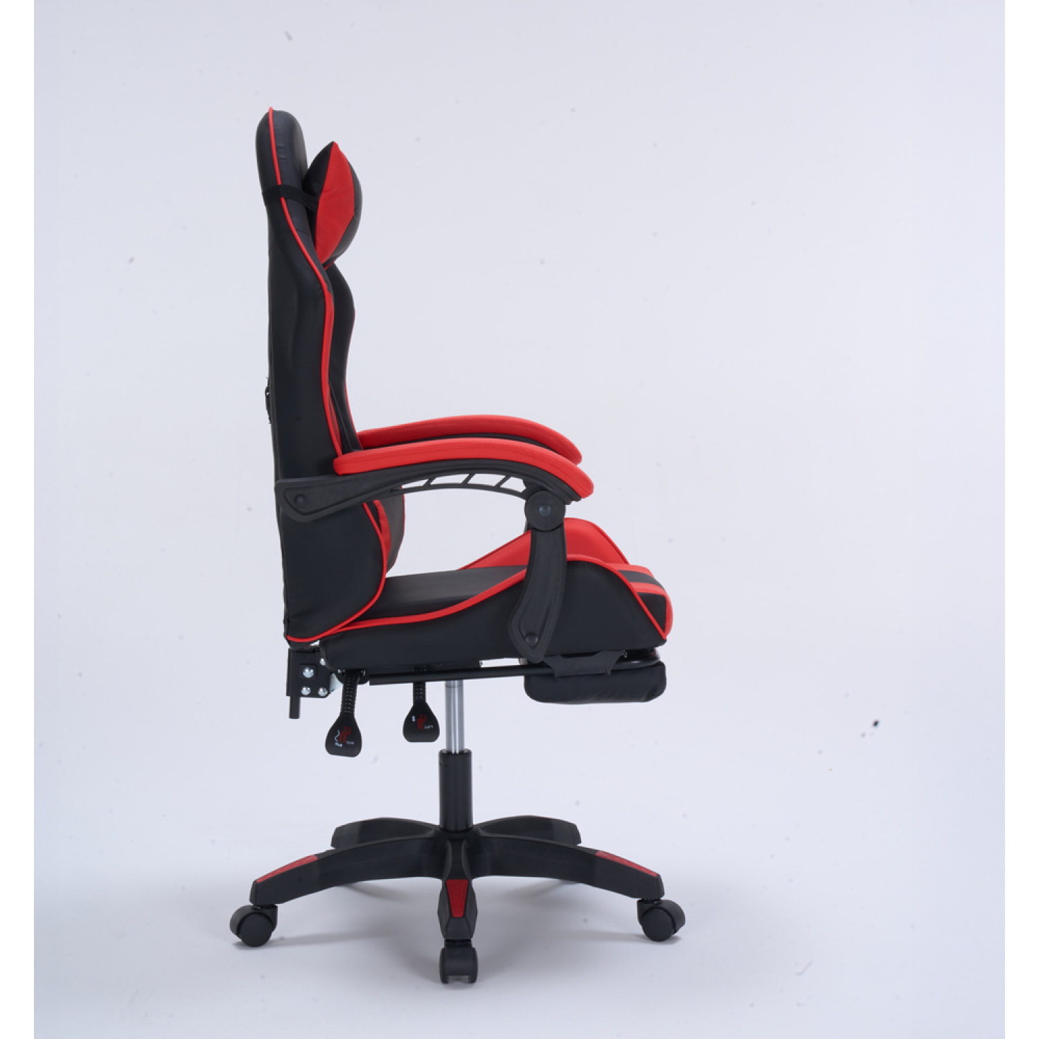 Chaise gaming de bureau ergonomique inclinable noir et rouge JOAO