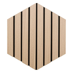 Lot de 3 panneaux décoratifs Colva beige fond noir 30x26cm