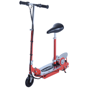 Trottinette électrique 120 W pliable pour enfant de 7 à 12 ans hauteur guidon et selle réglable 10 Km/h max. rouge