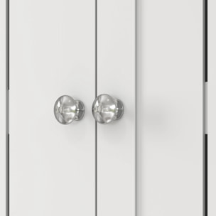 Meuble WC dessus de toilette 2 portes ajourées étagère 3 niches + rouleau papier blanc