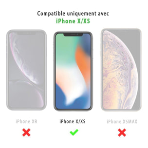 Lot de 3 vitres transparente iPhone X iPhone XS transparente en verre trempé transparente