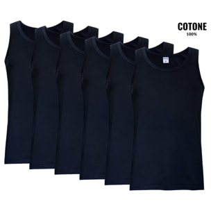 6 Canotte Uomo 100% Cotone NOTTINGHAM Art. VL700