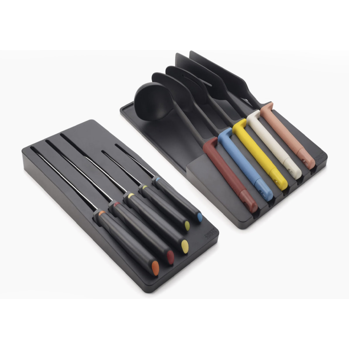 Joseph & Joseph - Elevate™ Set de 5 couteaux + 5 ustensiles de cuisine avec  rangement, noir (10566)