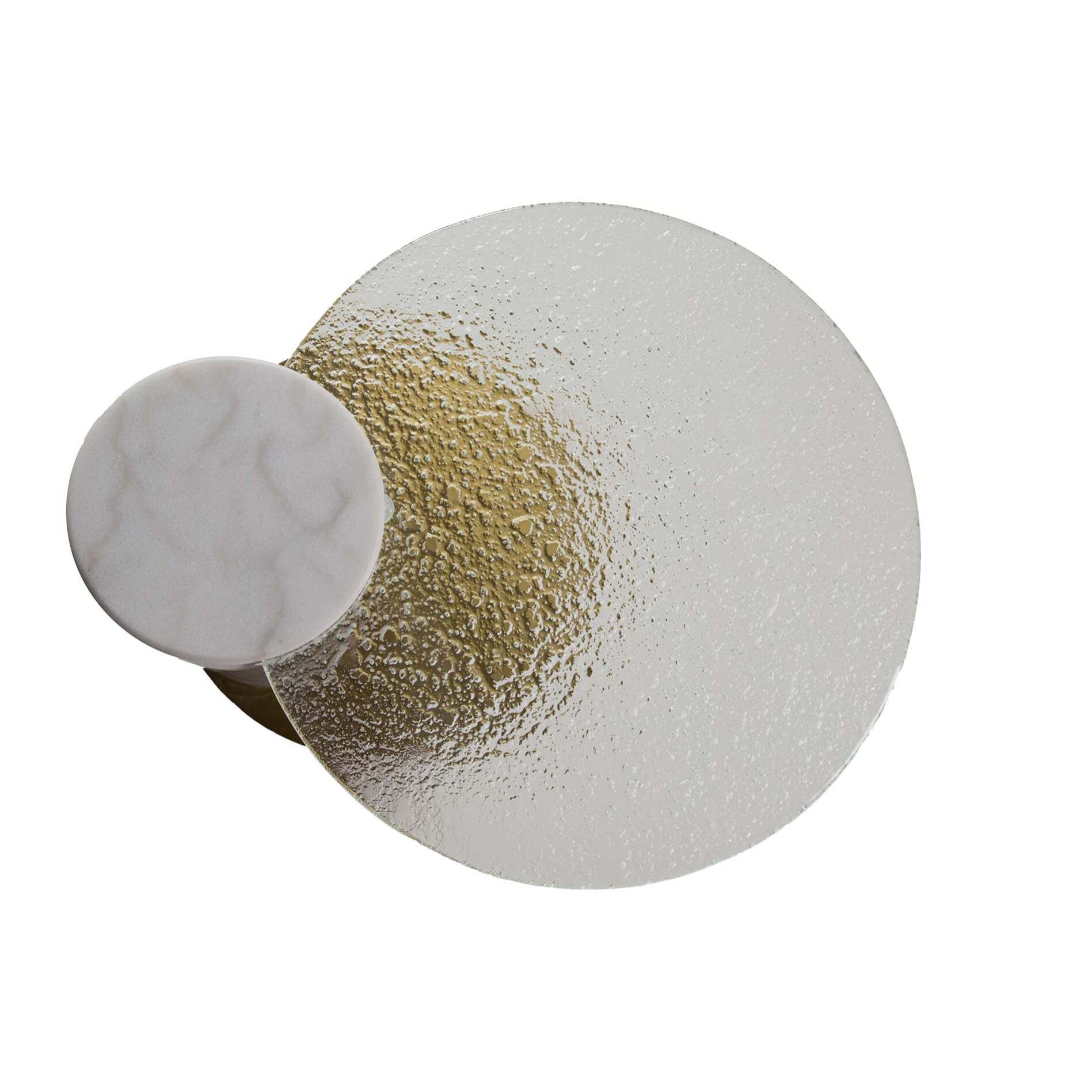 Mesita Auxiliar Marmol Acero Inoxidable Tucson 45x45x45 Cm