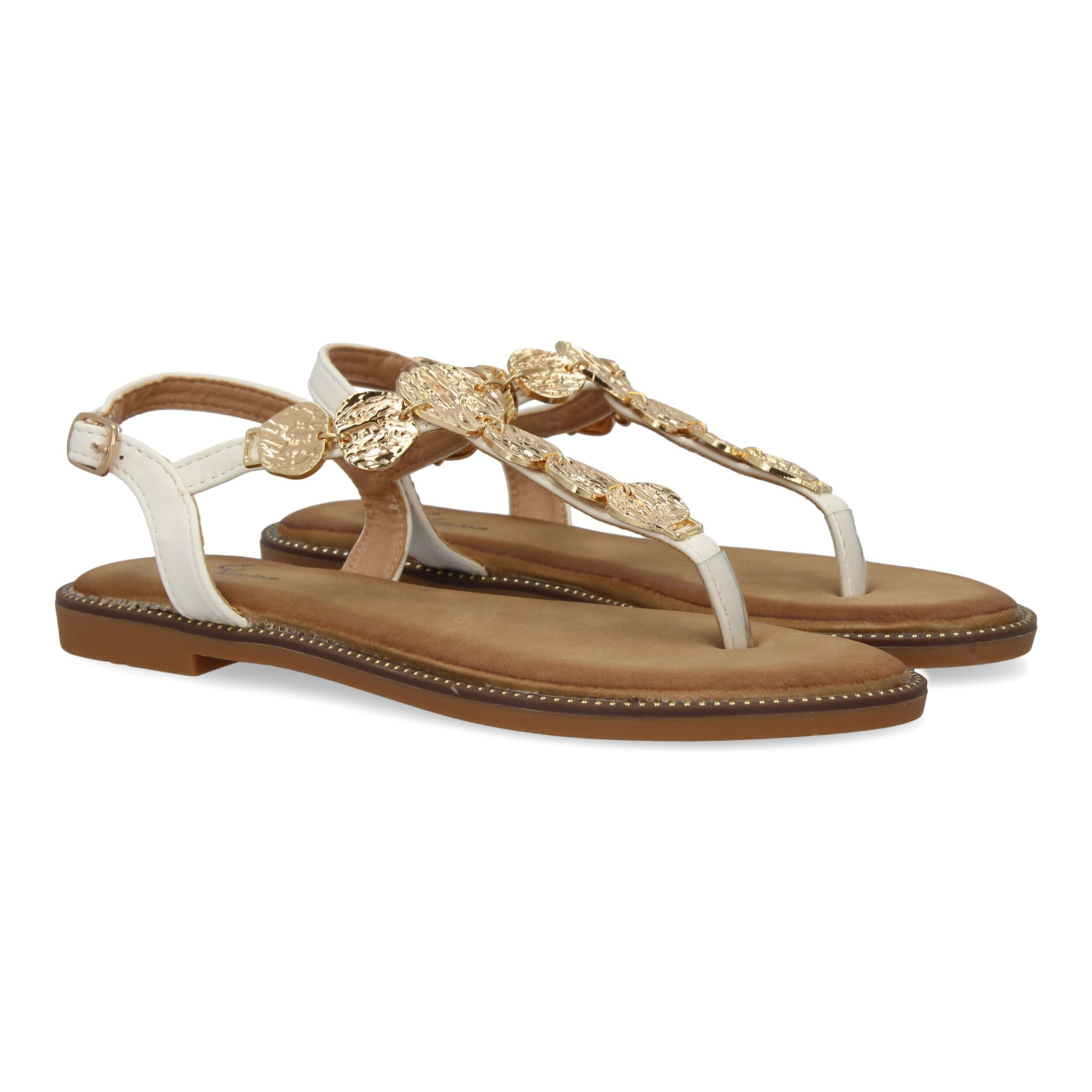 Sandalias planas para mujer comodas elegantes con detalles brillantes